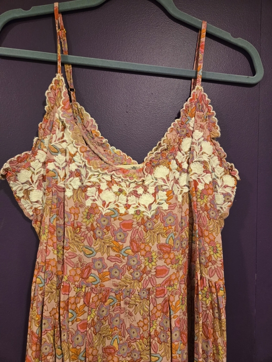 NATURAL LIFE Dresses & Skirts - *NATURAL LIFE* Pink and Orange Floral Embroidered Mini Dress